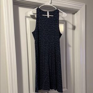 Athleta Blue and Black Patterned Dress